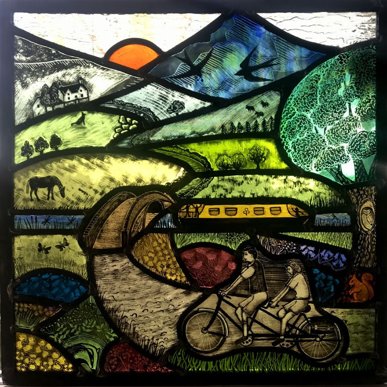 Stained Glass Memorial Niche Door Cover